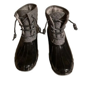 SEVEN7 Wool Goose Flat Heel Quilted Waterproof Duck Snow Winter Boots Size 8-8.5
